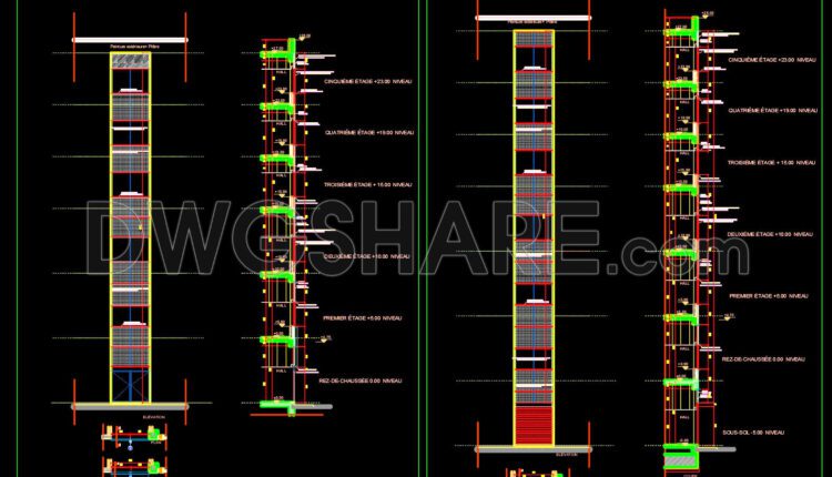 634. High-quality Curtain Wall Detail Cad Drawing – Free Dwg File (3)