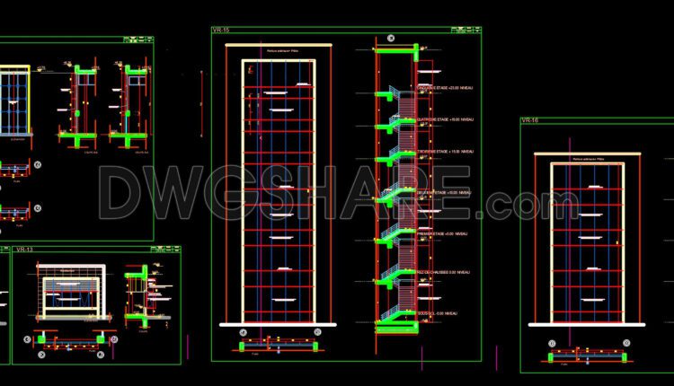 634. High-quality Curtain Wall Detail Cad Drawing – Free Dwg File (4)