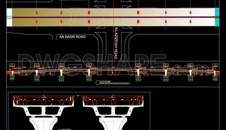 636. Download Free Dwg Autocad Drawing Of Bridge Vertical Profile And Sections