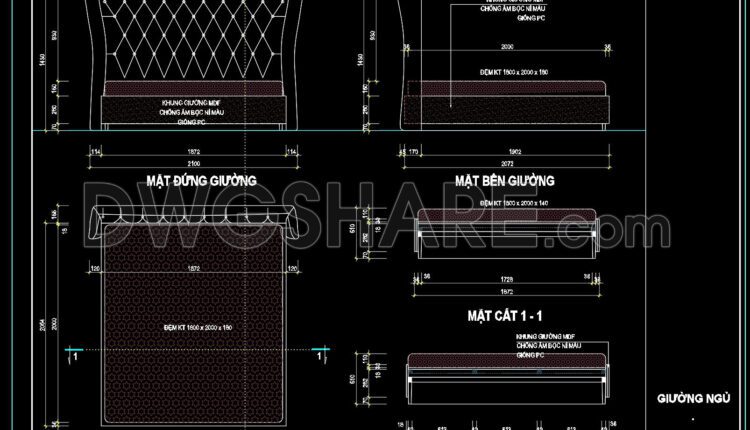 71. Free Download Bed Cad Shop Drawing