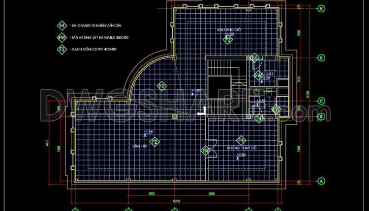 99. Free Download Ground Floor Tiling Cad Plan For Residential Projects (3)