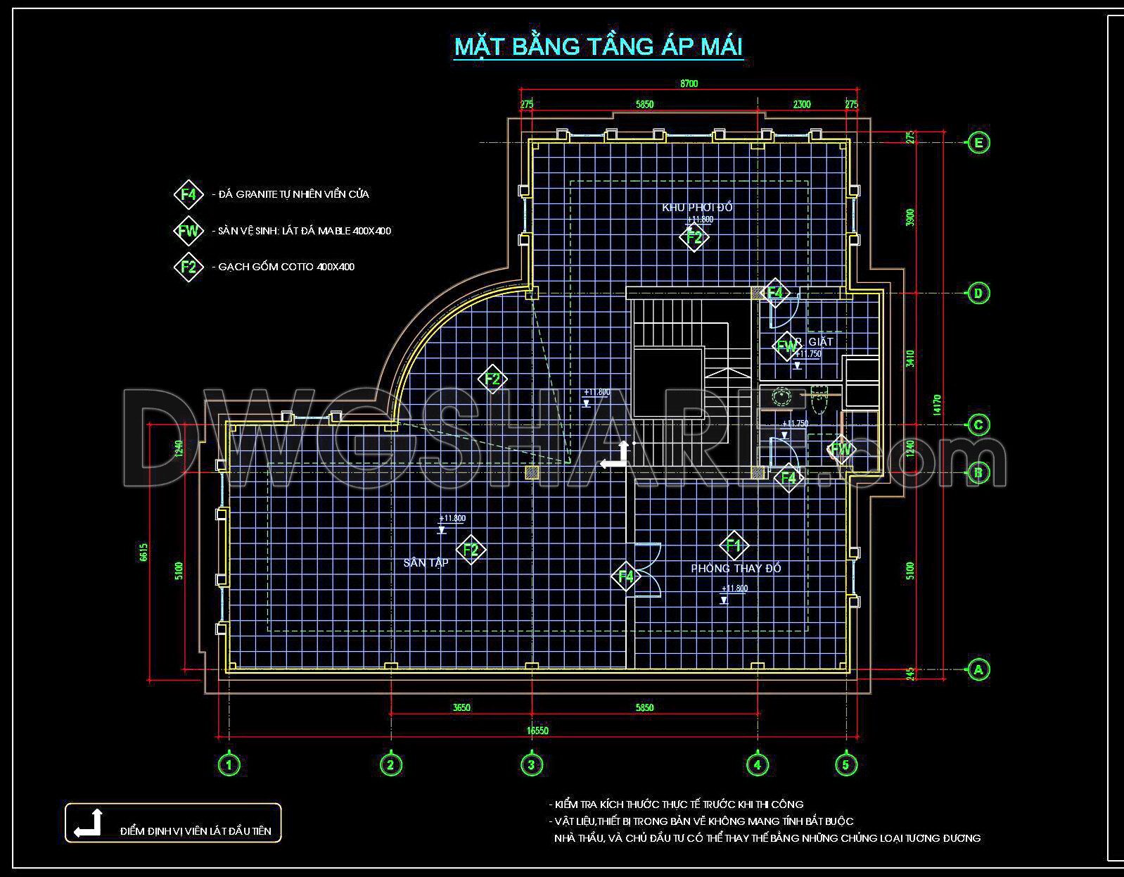 99. Free Download Ground Floor Tiling Cad Plan For Residential Projects (3)