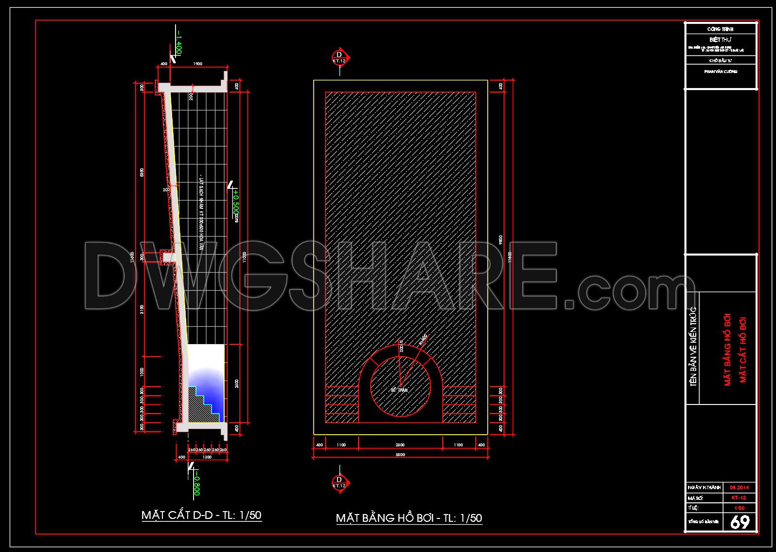 09. Free Download CAD Drawings of Pavilion and Swimming Pool (2)
