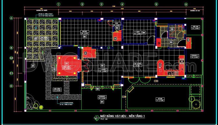 105. Download free detailed CAD drawings of floor plans for a 3-story townhouse (5)
