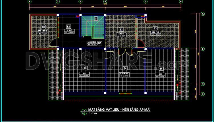 105. Download free detailed CAD drawings of floor plans for a 3-story townhouse (2)