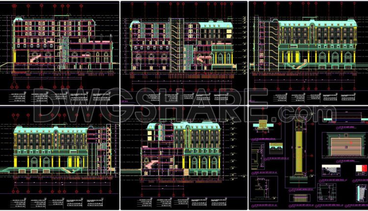 105. Download The Complete Construction Drawings Of The 5-story Hotel With An Area Of 1700m2 (4)