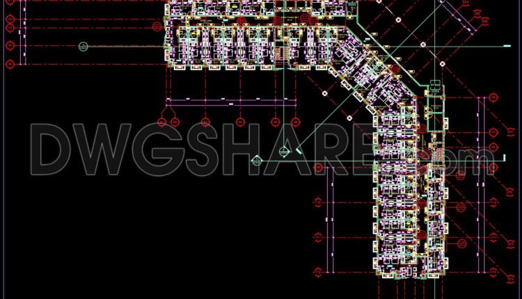 105. Free Download Cad Drawing Of The 5th Floor Functional Layout Plan Of A 5-star Hotel