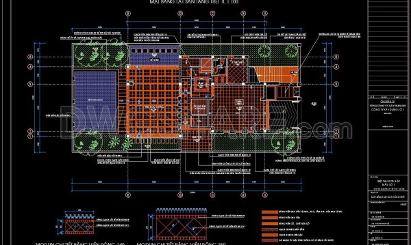 108. Free Download CAD Tile Layout Design – Three-Story House Plans