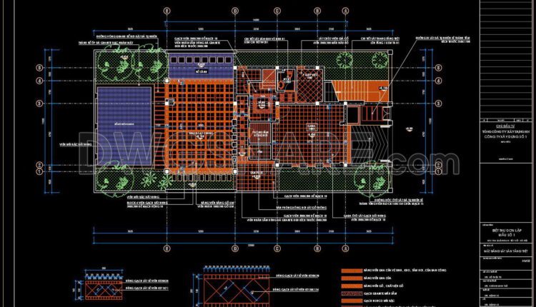 108. Free Download CAD Tile Layout Design – Three-Story House Plans (4)
