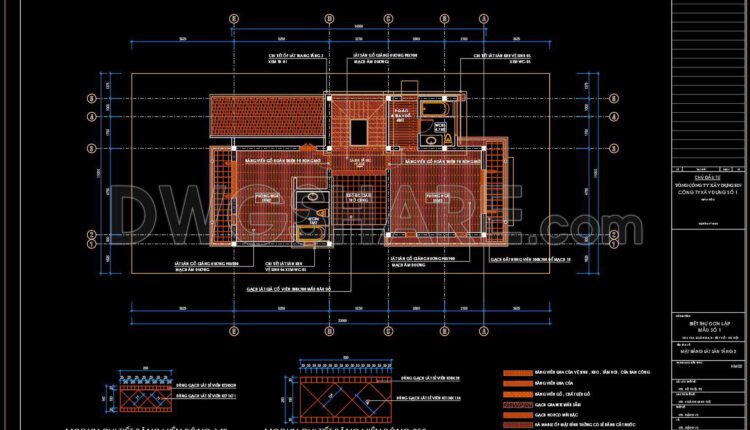 108. Free Download CAD Tile Layout Design – Three-Story House Plans (1)