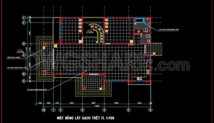 110. Detailed CAD Tile Layout Plans for 2-Story Home – Free DWG (2)