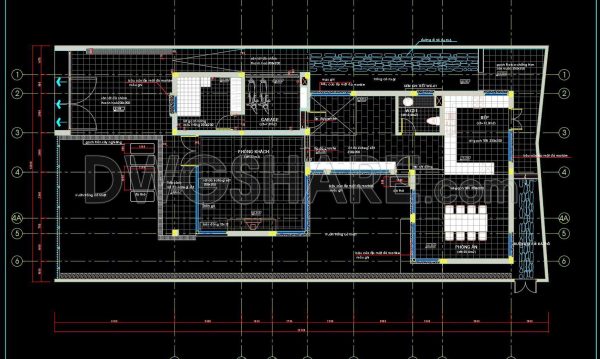 111. Free Download DWG CAD Tile Layout Drawings for 3-Story House