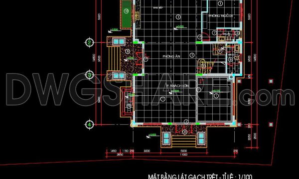 112. Free Download CAD Tile Layout Design – Three-Story House Plans