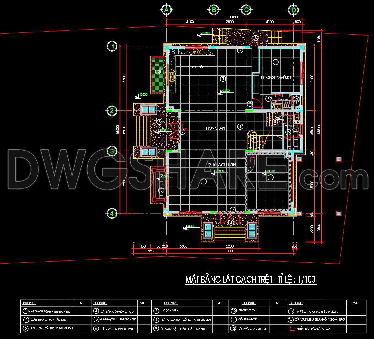 112. Free Download CAD Tile Layout Design – Three-Story House Plans (1)