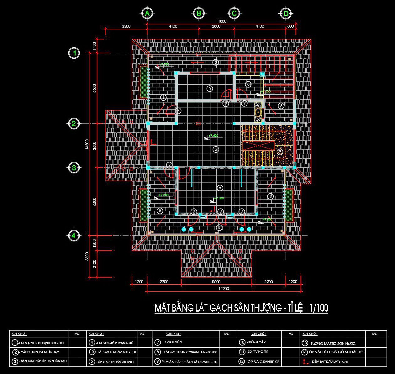 112. Free Download CAD Tile Layout Design – Three-Story House Plans (3)