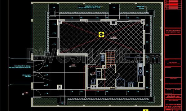 113. Download Free Detailed CAD Tile Layout Plans – 3-Story House Design