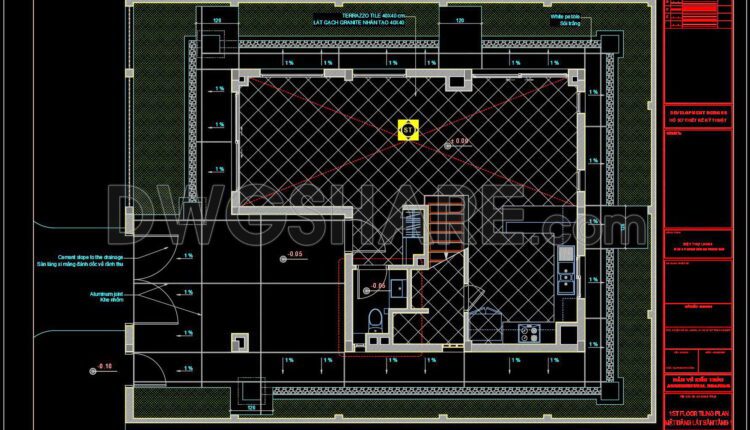 113. Download Free Detailed CAD Tile Layout Plans – 3-Story House Design (4)