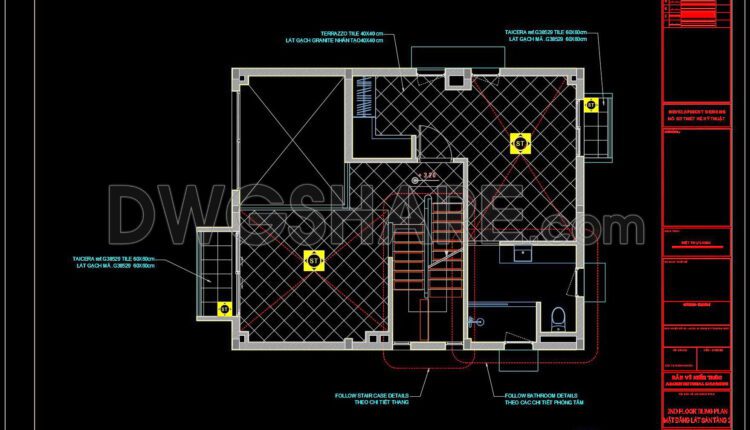 113. Download Free Detailed CAD Tile Layout Plans – 3-Story House Design (3)