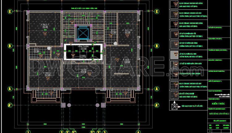 118. Download Free Detailed CAD Tile Layout Plans – 4-Story House Design (3)