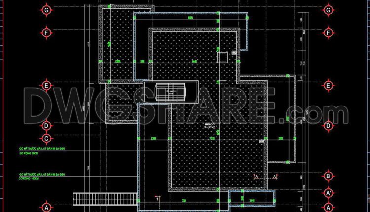 119. Free Download DWG CAD Tile Layout Drawings for 3-Story House (1)