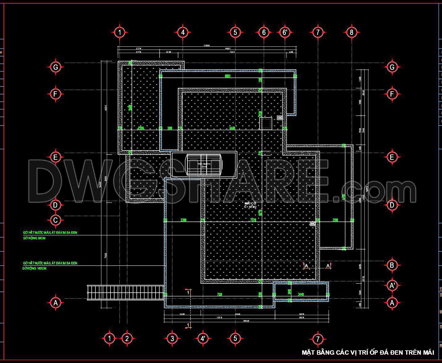 119. Free Download DWG CAD Tile Layout Drawings for 3-Story House (3)