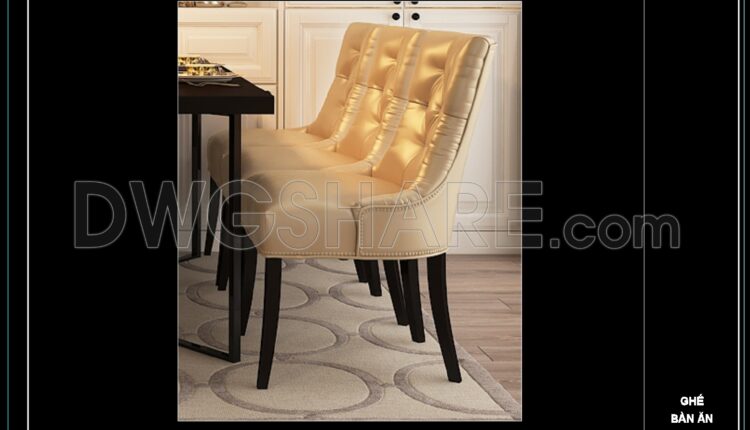 141. Free Download CAD Design of Dining Chair with Full Dimensions (2)