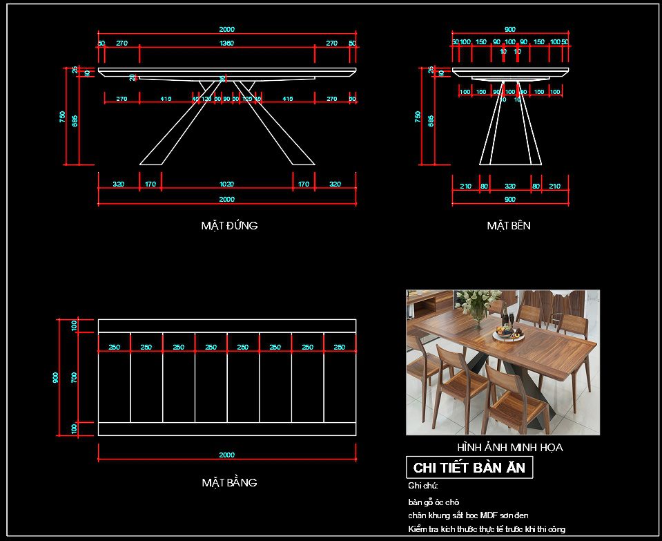 145. Free CAD Dining Table Detailed Drawing (1)