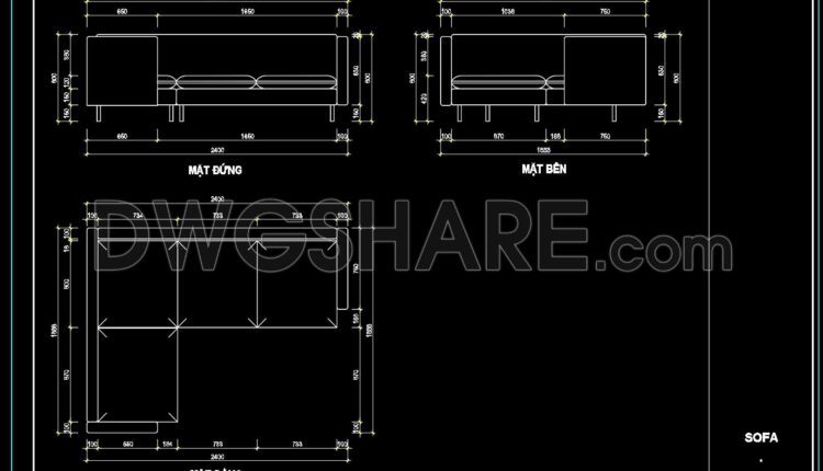 19. Free CAD Drawing Modern Sectional Sofa (1)
