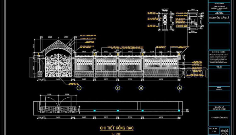 195. Download Free CAD Files Gate and Fence for Houses (1)