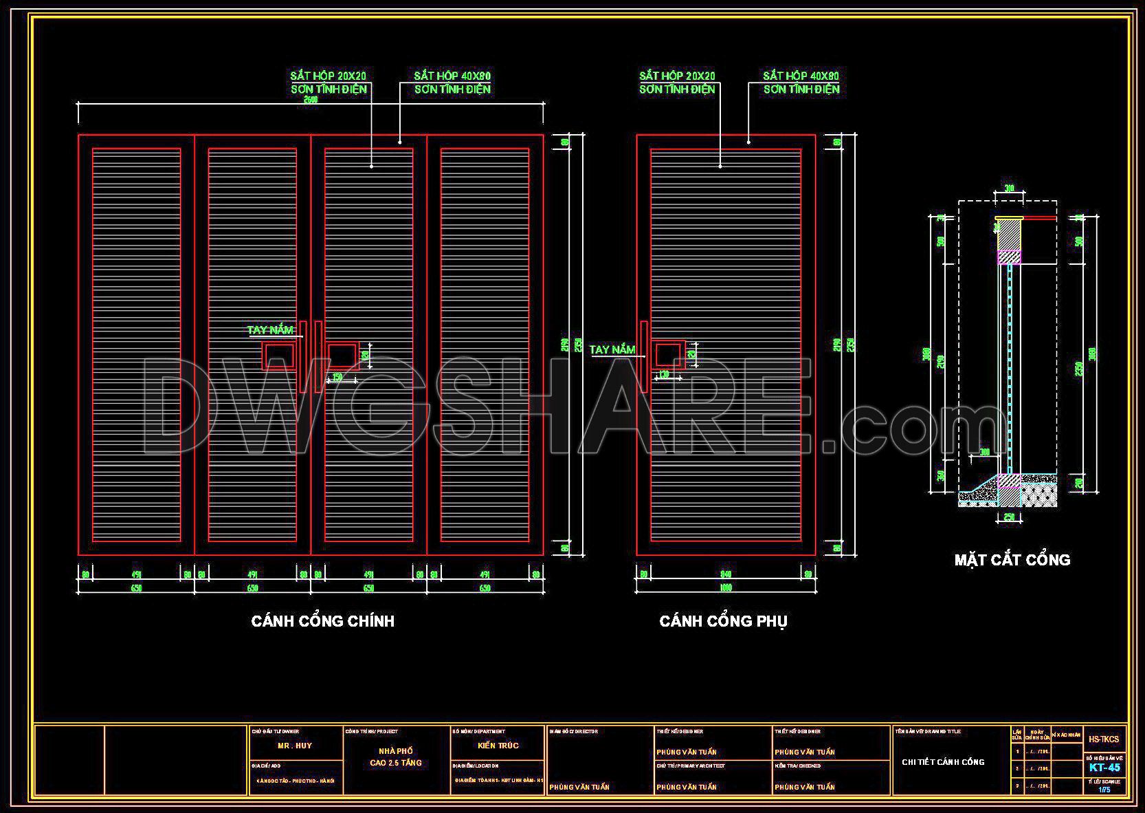 196. Free CAD Gate & Fence Drawing for Residential Houses (2)