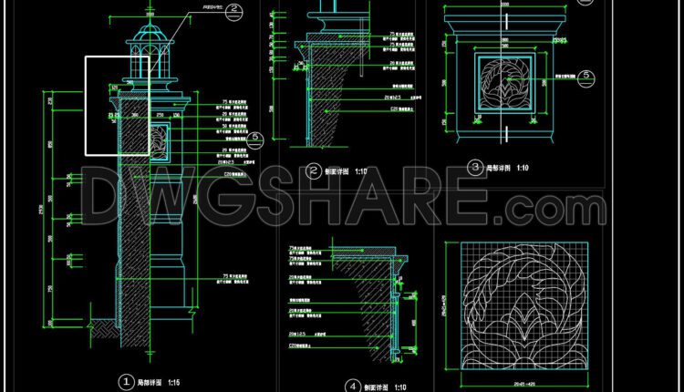 199. Free CAD Gate & Fence Drawing for Residential Houses (1)