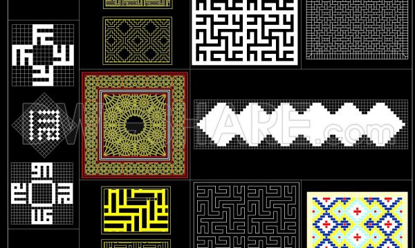 199. Free Download of Decorative Pattern Design CAD Blocks