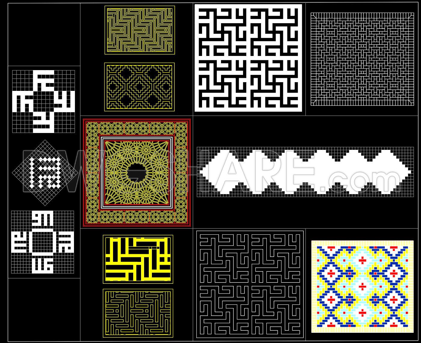 199. Free Download of Decorative Pattern Design CAD Blocks (1)