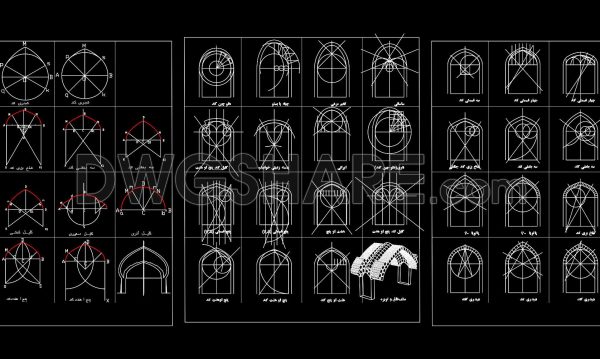 200. Free Download Architectural Arch Styles in CAD Drawings