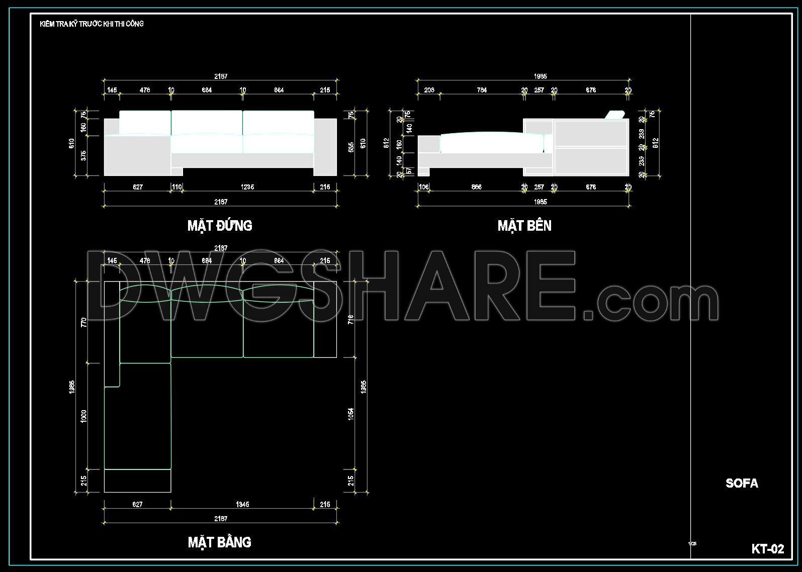 21. Free Download CAD Drawing of Modern Sofa (1)