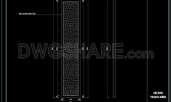 211. Free Download CNC Partition Panel CAD Drawing Detailed Design with Dimensions