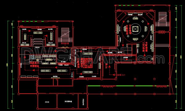23. Download Free Industrial Museum Construction Floor Plan CAD Drawing
