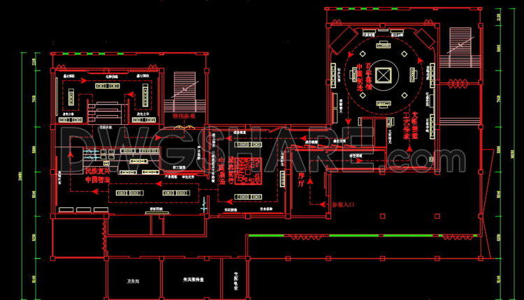 23. Download Free Industrial Museum Construction Floor Plan CAD Drawing (1)