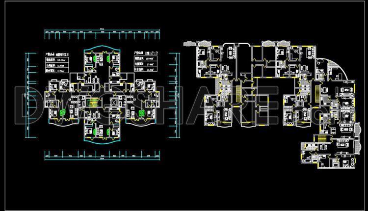 268. Free Download of CAD Drawings for Sample Apartment Floor Plans (1)