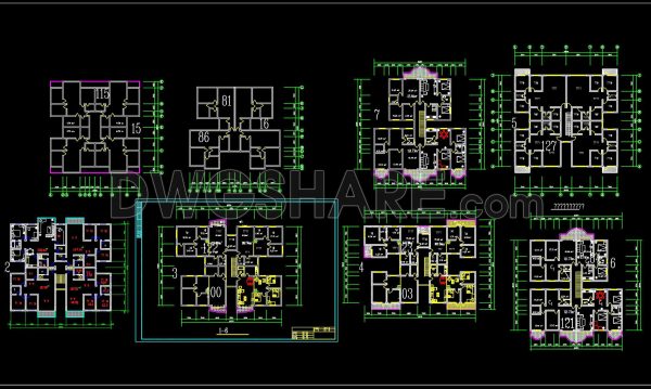 271. Free Download of CAD Drawings for Sample Apartment Floor Plans