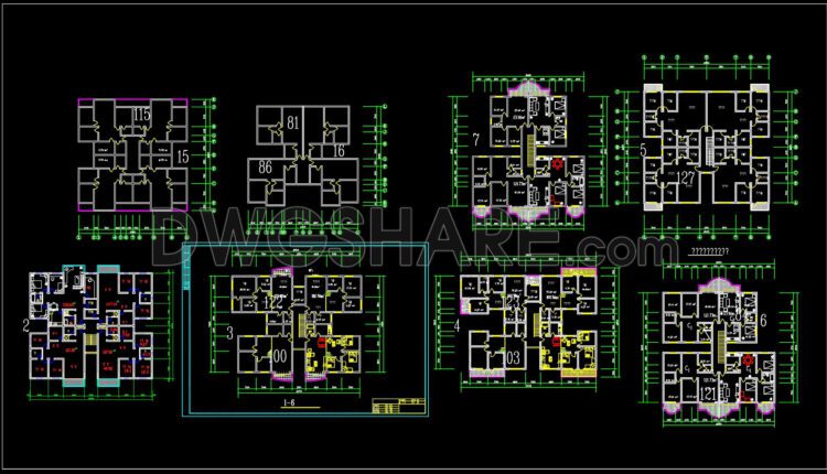 271. Free Download of CAD Drawings for Sample Apartment Floor Plans (1)