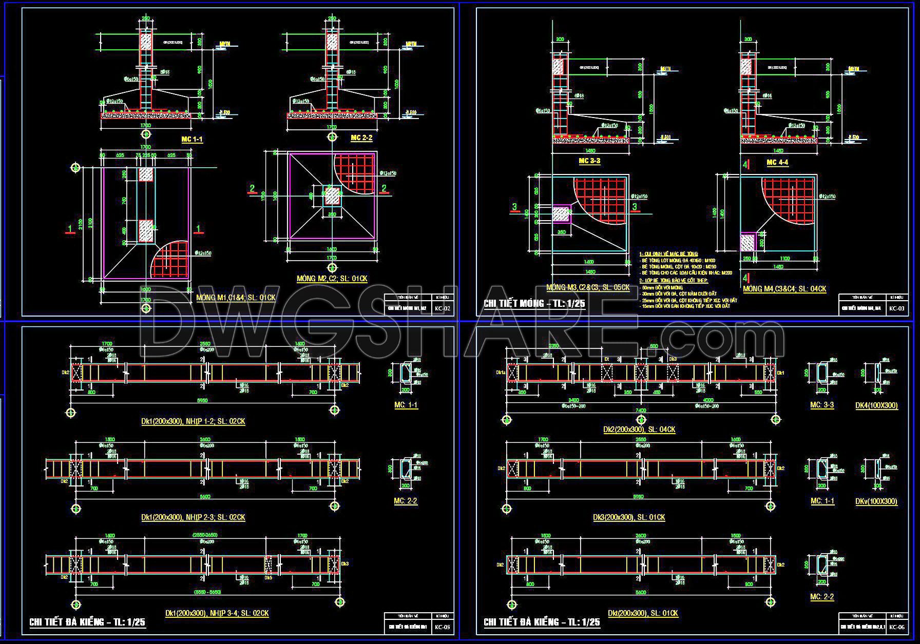 322. Free Structural CAD Drawings Available for 7.4m x 17.2m Reinforced Concrete Townhouse (1)