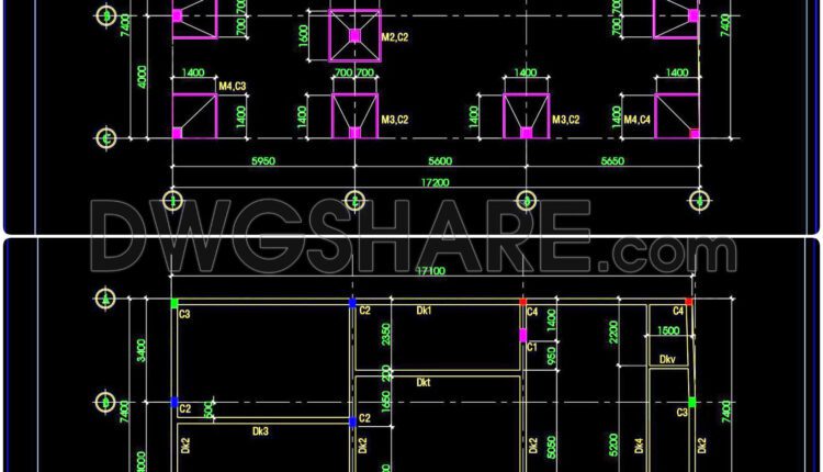 322. Free Structural CAD Drawings Available for 7.4m x 17.2m Reinforced Concrete Townhouse (7)