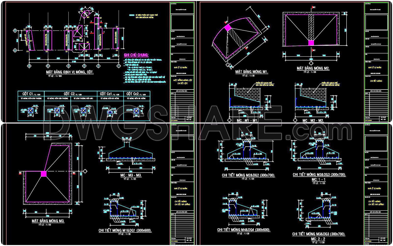 323. Free Structural CAD Drawings Available for 4m x 17.4m Reinforced Concrete Townhouse (1)