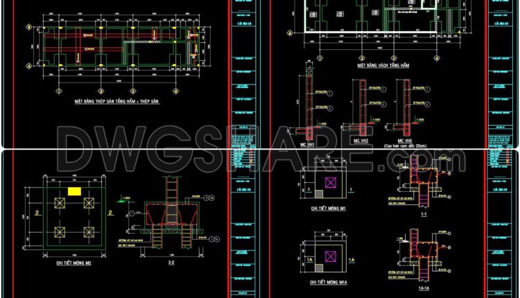 326. Free Download of Structural CAD Drawings for 5m x 15m Reinforced Concrete Townhouse (4)