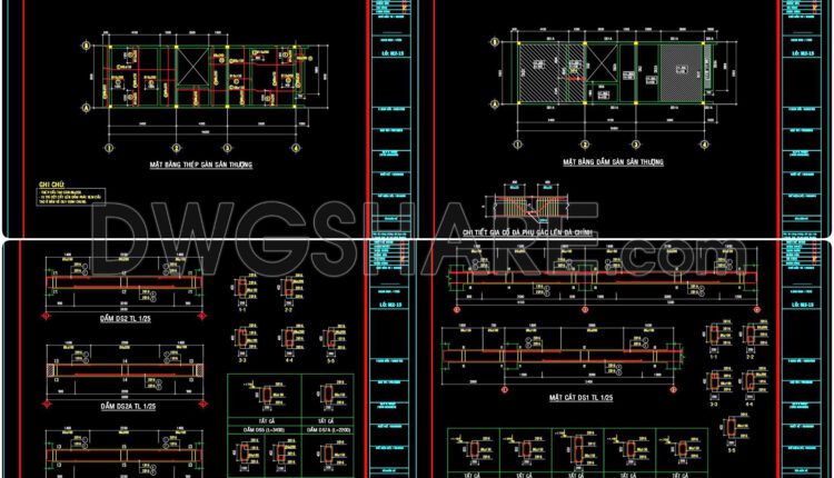 326. Free Download of Structural CAD Drawings for 5m x 15m Reinforced Concrete Townhouse (1)