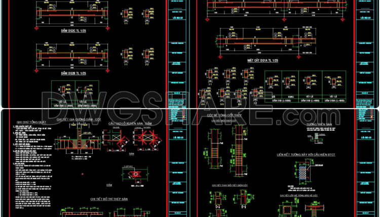 326. Free Download of Structural CAD Drawings for 5m x 15m Reinforced Concrete Townhouse (3)