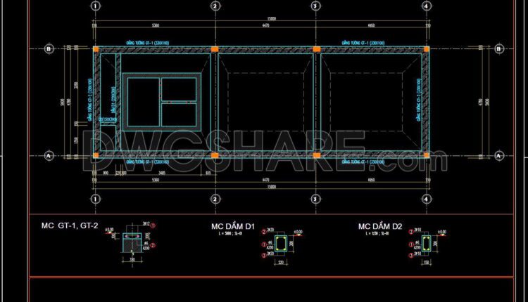 327. Get Free CAD Structural Drawings for an 5m x 15m RC Townhouse Construction (7)