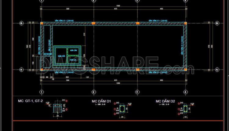 327. Get Free CAD Structural Drawings for an 5m x 15m RC Townhouse Construction (5)