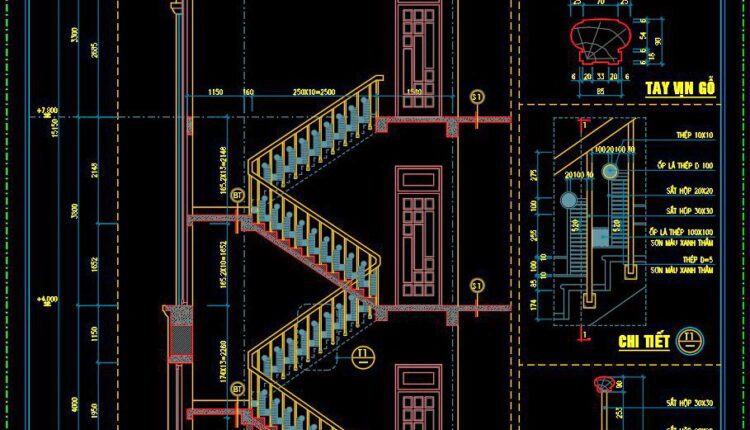 330. Download Detailed CAD Staircase Designs for Townhouses for Free (1)